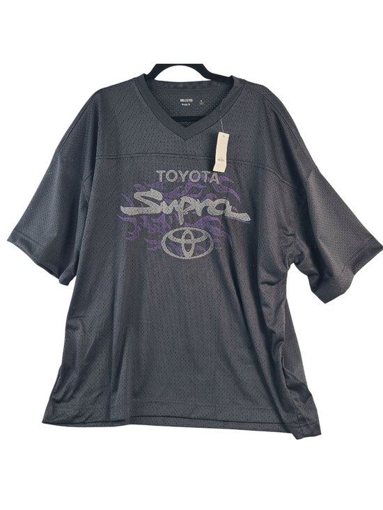 NEW Toyota Supra Graphic Black Mesh Jersey Shirt Hollister Baggy Fit Men's Sz XL